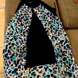 Multi color sleeveless high low dress! Comfortable has attached undergarment